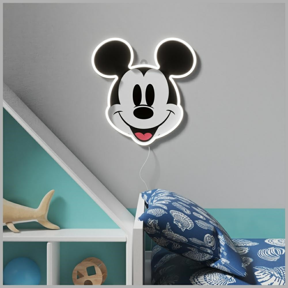 Yellowpop Φωτιστικό Neon LED με Καλώδιο USB - Disney Mickey Printed Face - White