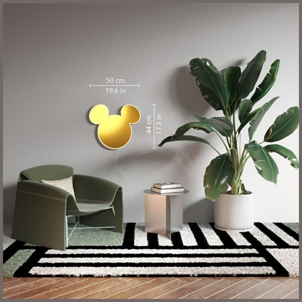 Yellowpop Καθρέφτης με Φωτισμό Neon LED και Καλώδιο USB - Disney Mickey Mirror - Gold