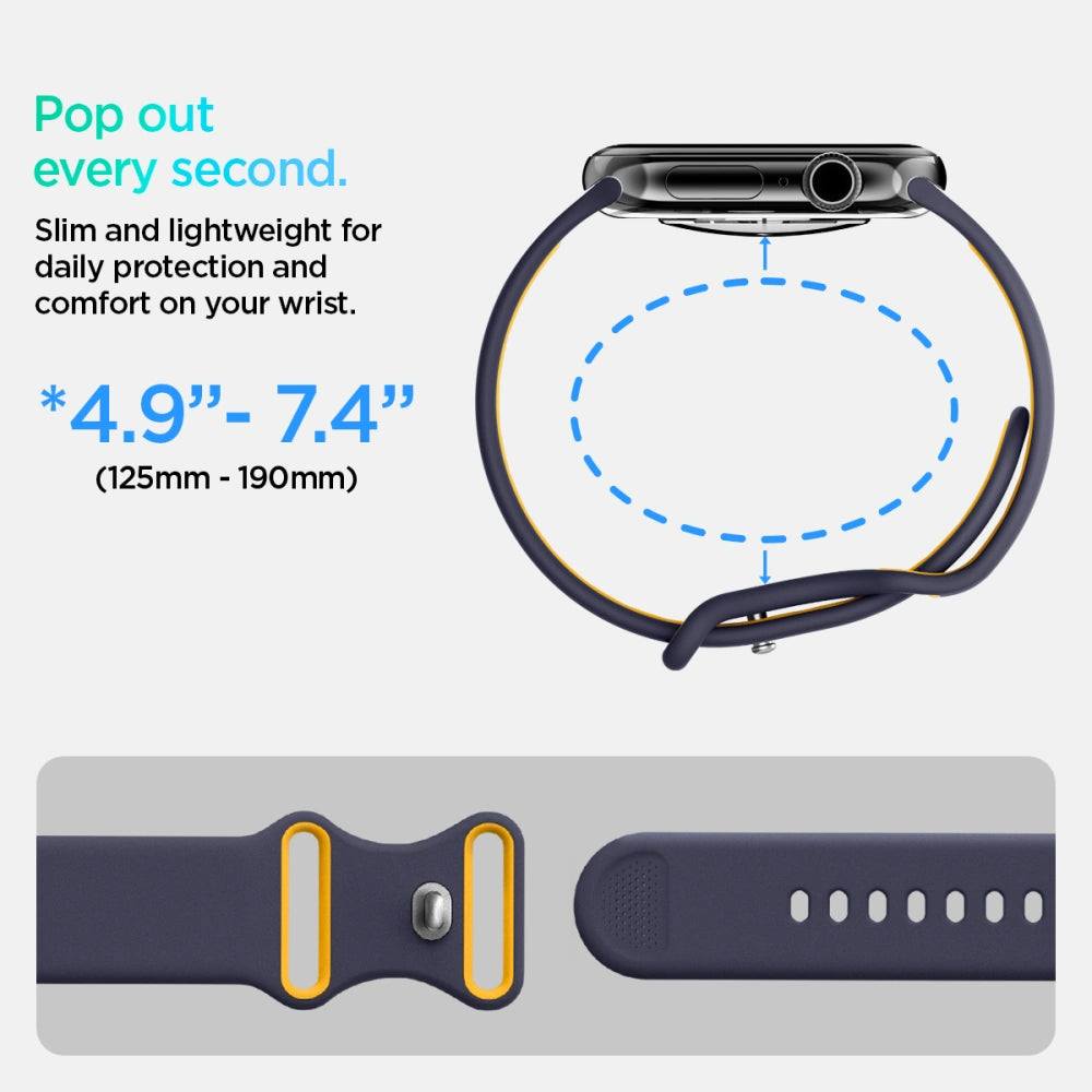 Spigen Λουράκι Apple Watch 8/9/10/11 - SE (1/2/3) - 40/41/42mm Nano Pop Σιλικόνης - Blueberry Navy