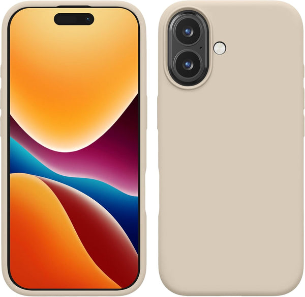 KW iPhone 16 Θήκη Σιλικόνης Rubberized TPU - Cream