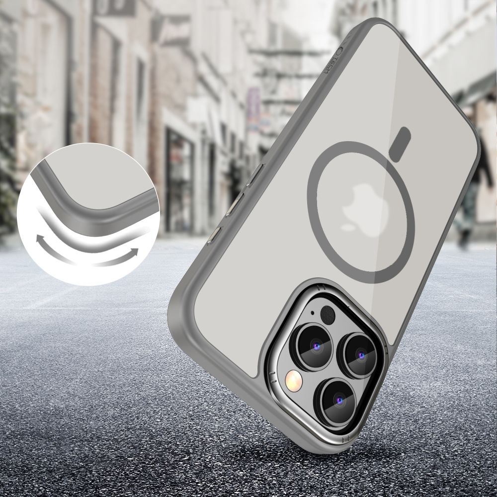 Tech-Protect iPhone 16 Pro MagEdge - Σκληρή Θήκη με Πλαίσιο Σιλικόνης και MagSafe - Titanium / Gunmetal
