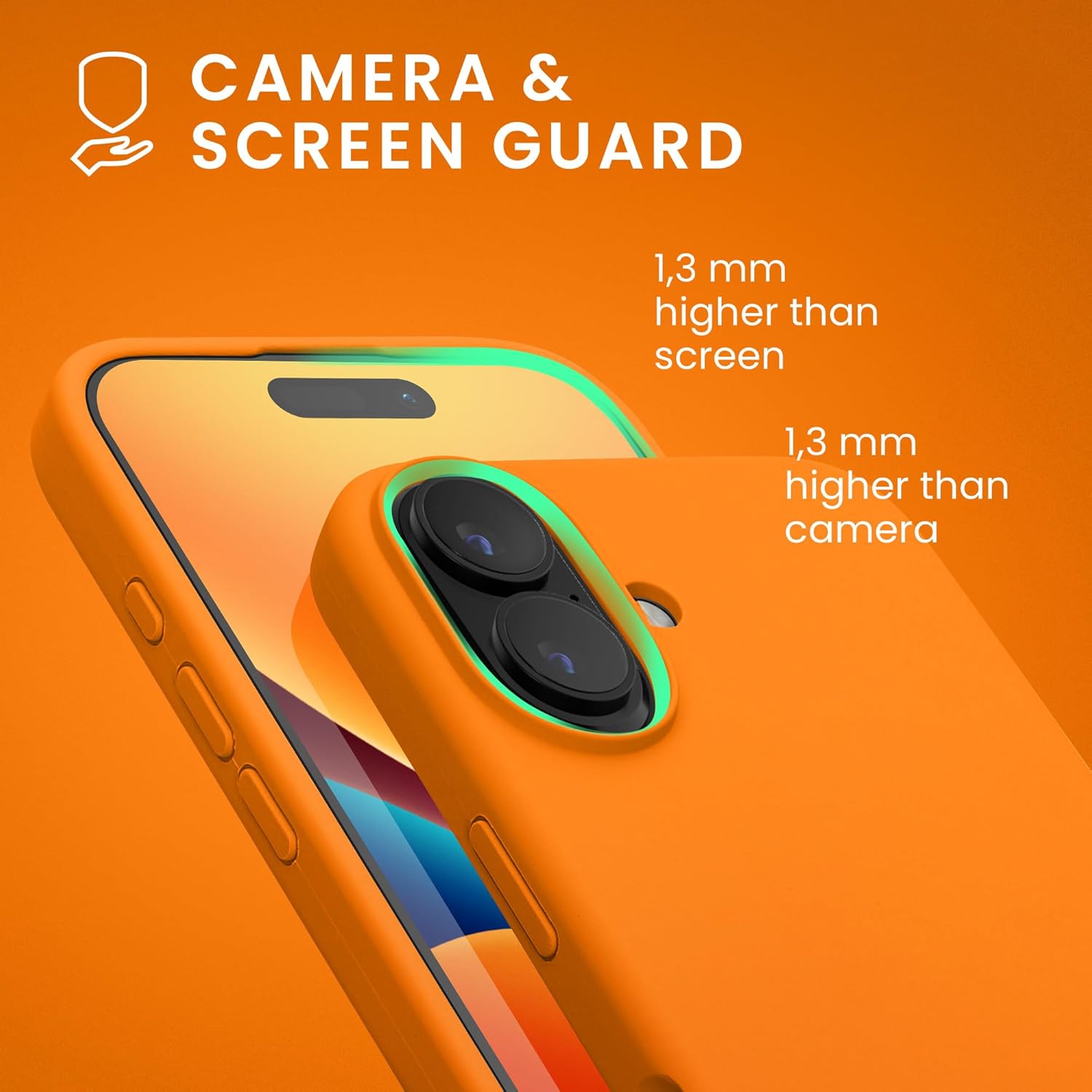 KW iPhone 16 Θήκη Σιλικόνης Rubberized TPU - Fruity Orange