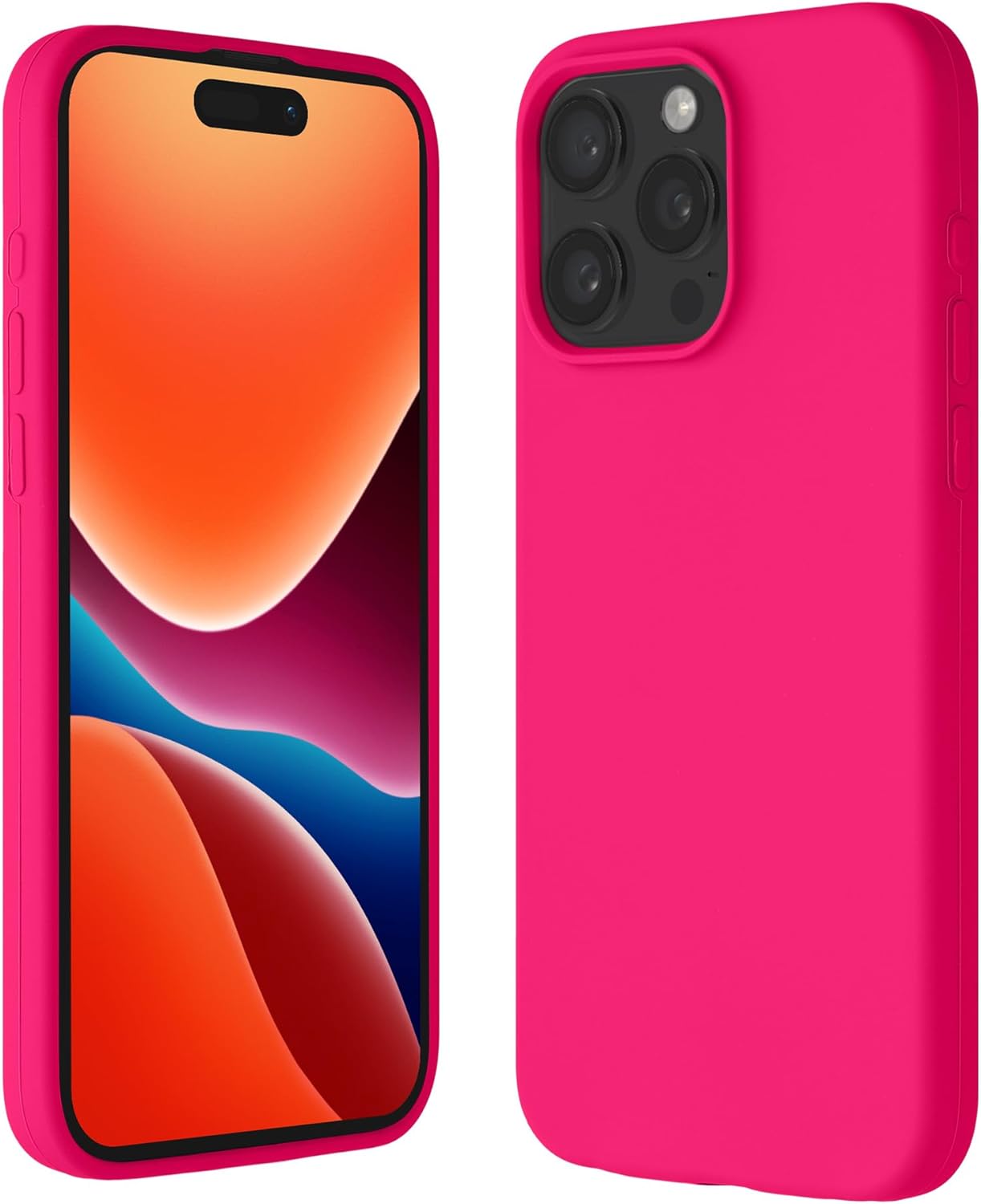 Kalibri iPhone 15 Pro Max Θήκη Σιλικόνης Rubberized TPU - Neon Pink