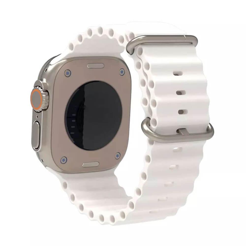 Techsuit Λουράκι Apple Watch 2/3/4/5/6/7/8/9/10/11 - SE (1/2/3) - 38/40/41/42mm Watchband W038 Σιλικόνης - White