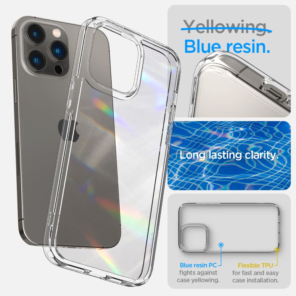 Spigen iPhone 14 Pro Ultra Hybrid Σκληρή Θήκη με Πλαίσιο Σιλικόνης - Crystal Clear