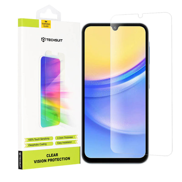 Techsuit Samsung Galaxy A15 4G / A15 5G / A24 / A25 5G / M15 - Clear Vision - Προστασία Οθόνης με Αντιχαρακτικό Γυαλί - Case Friendly - Διάφανο