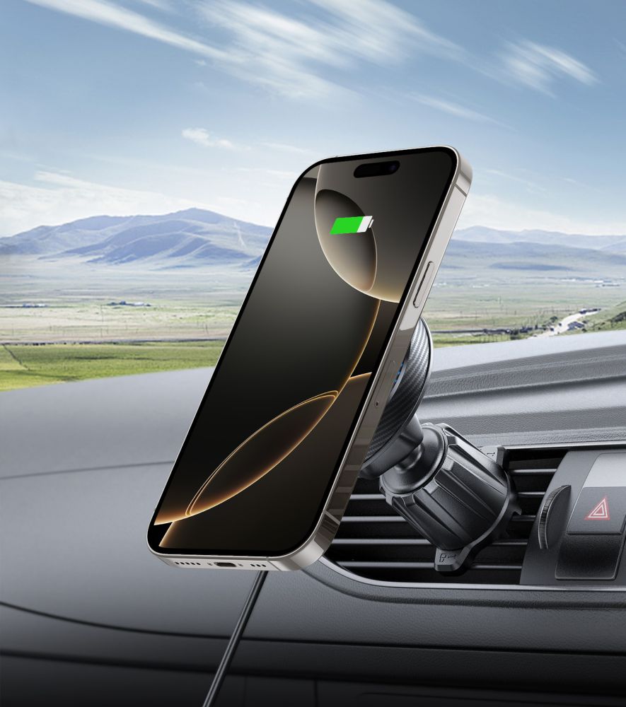 Tech - Protect MM15W - V4 Μαγνητική Βάση για το Ταμπλό και τον Αεραγωγό του Αυτοκινήτου με Ασύρματη Φόρτιση MagSafe 15W - Black