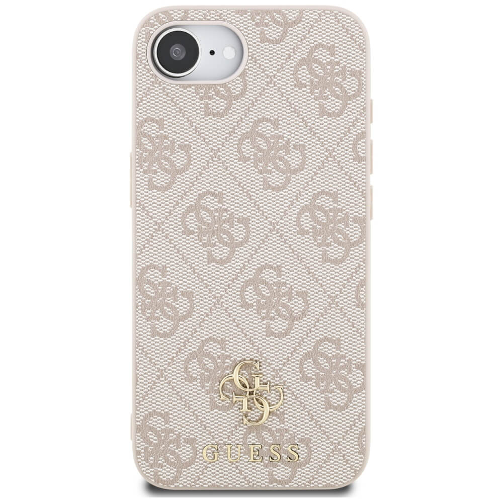 Guess iPhone 16e - 4G Small 4G and Classic - MagSafe Σκληρή Θήκη με Επένδυση από Οικολογικό Δέρμα - Pink - GUHMPSE4P4SM4MP