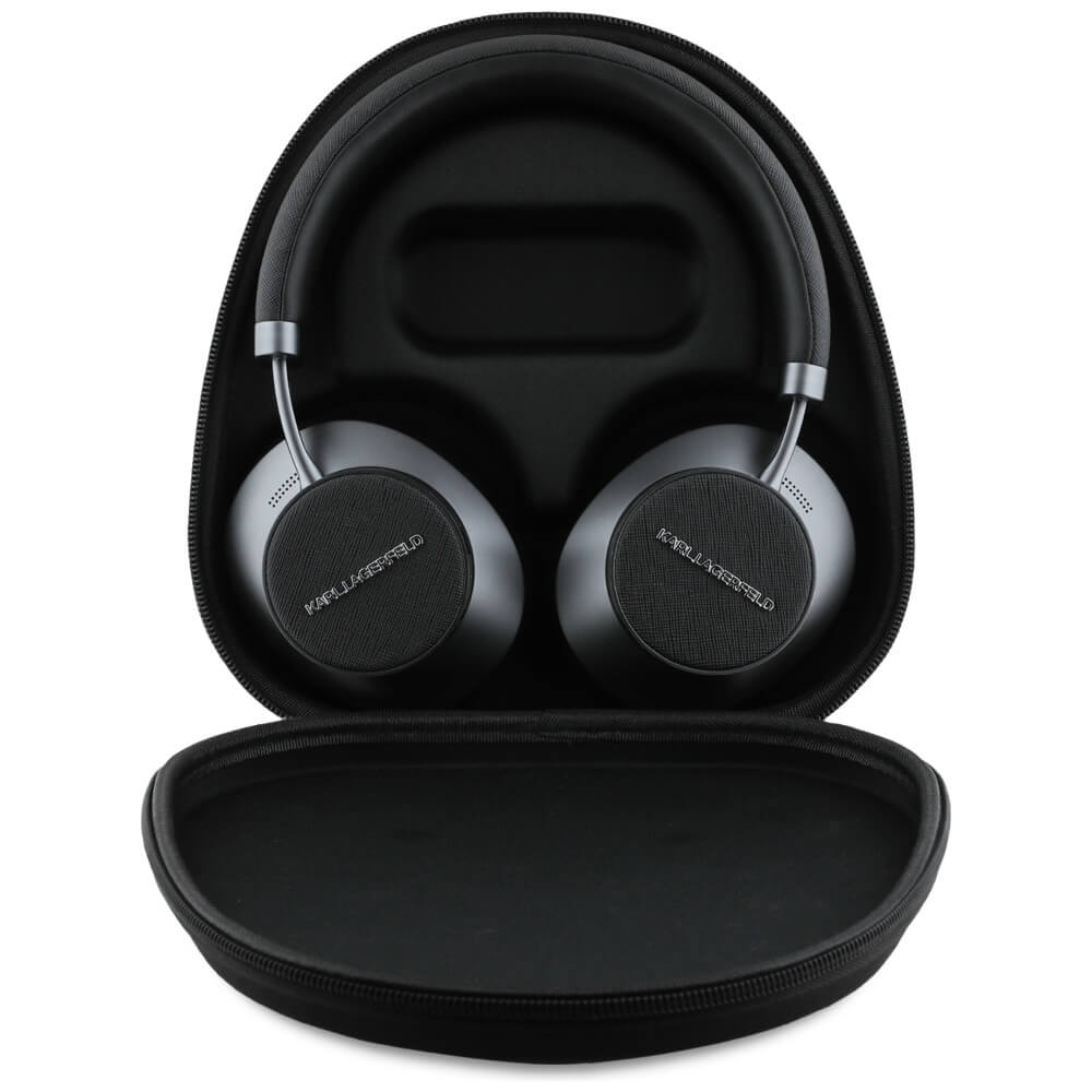 Karl Lagerfeld Over-Ear Saffiano Elongated - Ασύρματα Bluetooth Ακουστικά - Black
