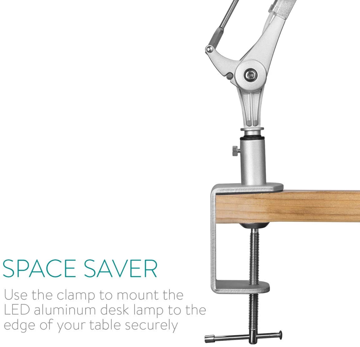 Navaris LED Desk Lamp Aluminium Clamp Lamp Επιτραπέζιο Φωτιστικό Αλουμινίου - Silver - 45791.35