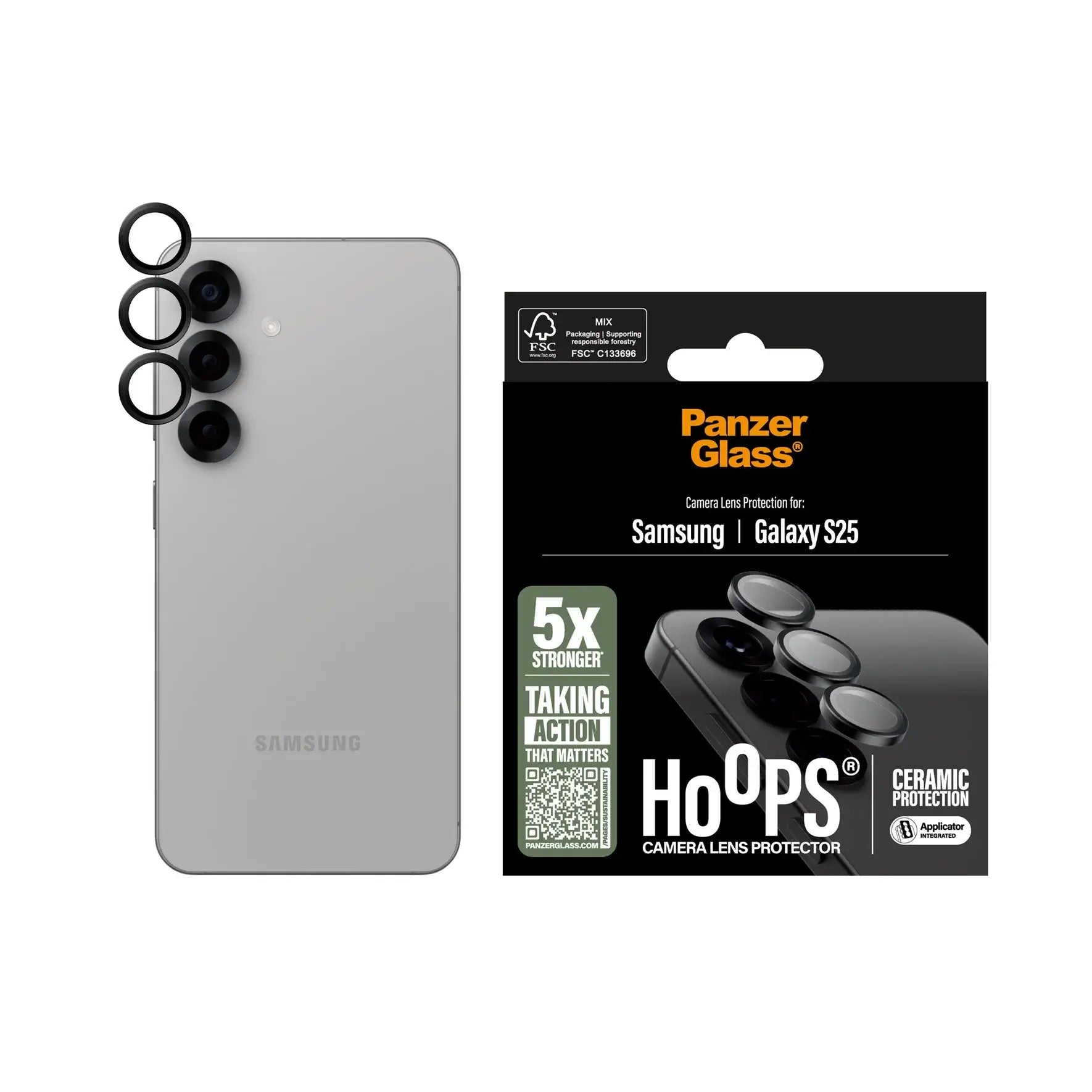 PanzerGlass Samsung Galaxy S25 Hoops Camera Lens Protector Αντιχαρακτικό Γυαλί για την Κάμερα - Ceramic