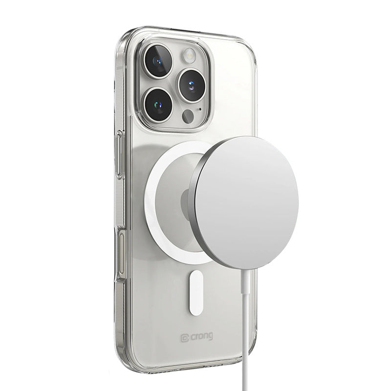 Crong iPhone 16 Pro Clear Mag Cover - Σκληρή Θήκη με Πλαίσιο Σιλικόνης και MagSafe - Clear