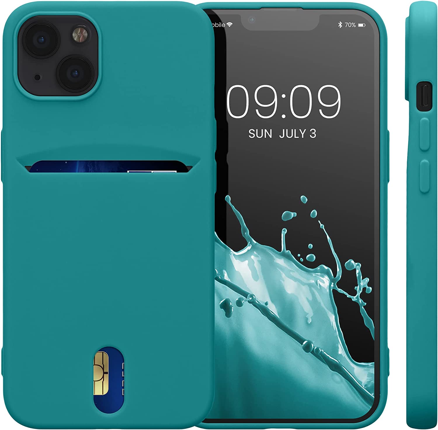 KW iPhone 13 Θήκη Σιλικόνης TPU - Matte Petrol Blue - 57748.57