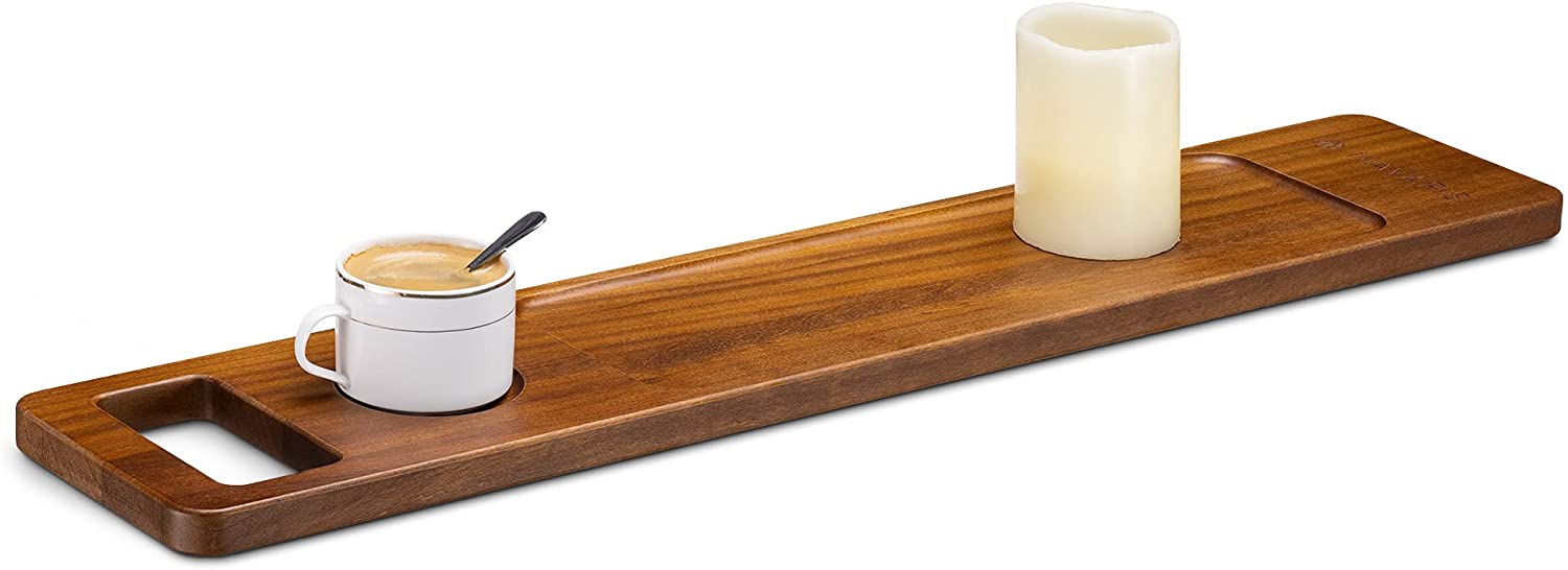 Navaris Wooden Bath Tray Rack Ξύλινη Βάση για τη Μπανιέρα - Dark Brown - 54699.01