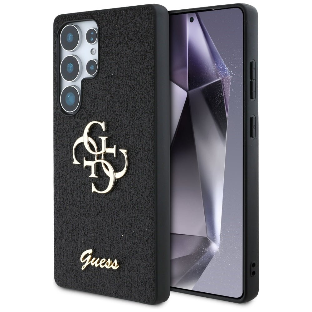 Guess Samsung Galaxy S25 Ultra - Fixed Glitter Big 4G - Σκληρή Θήκη με Πλαίσιο Σιλικόνης - Black - GUHCS25LHG4SGK