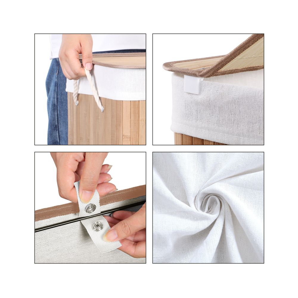 Songmics Καλάθι Απλύτων από Μπαμπού - 100L - Natural - LCB071N02