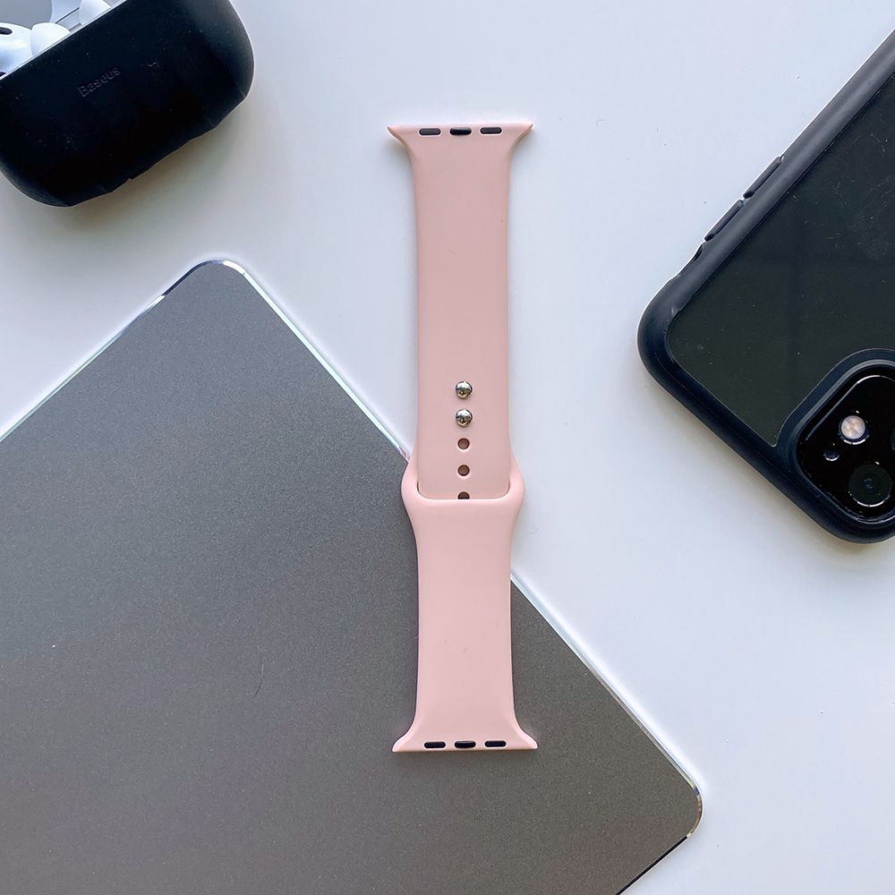 Tech-Protect Λουράκι Apple Watch 4 / 5 / 6 / 7 / 8 / 9 / SE / ULTRA 1 / ULTRA 2 - 42 / 44 / 45 / 49 mm IconBand Λαστιχένιο - Pink Sand