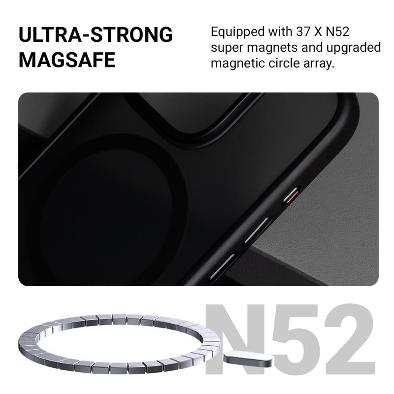 Crong iPhone 16e Hybrid Frost Mag - Σκληρή Θήκη με Πλαίσιο Σιλικόνης και MagSafe - Black