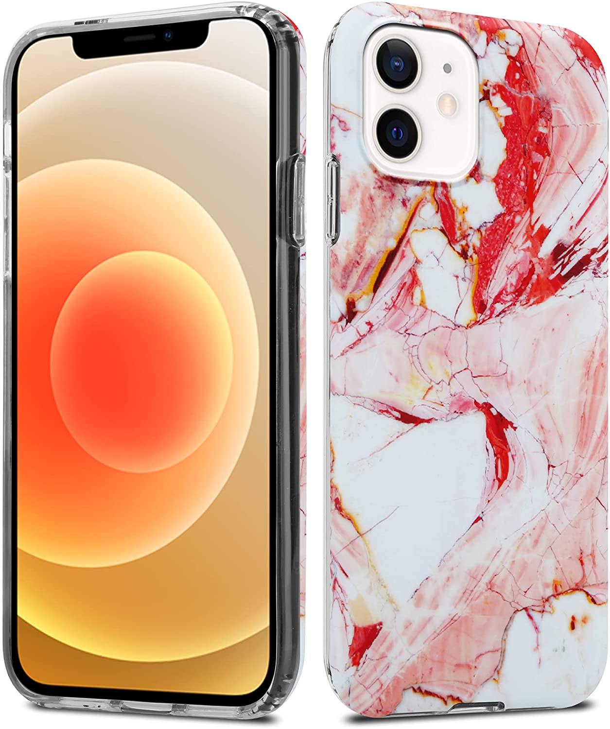 Cadorabo iPhone 12 Pro Max Θήκη Σιλικόνης TPU - Design Marble No.20 Mosaic Pattern - White / Pink / Marble