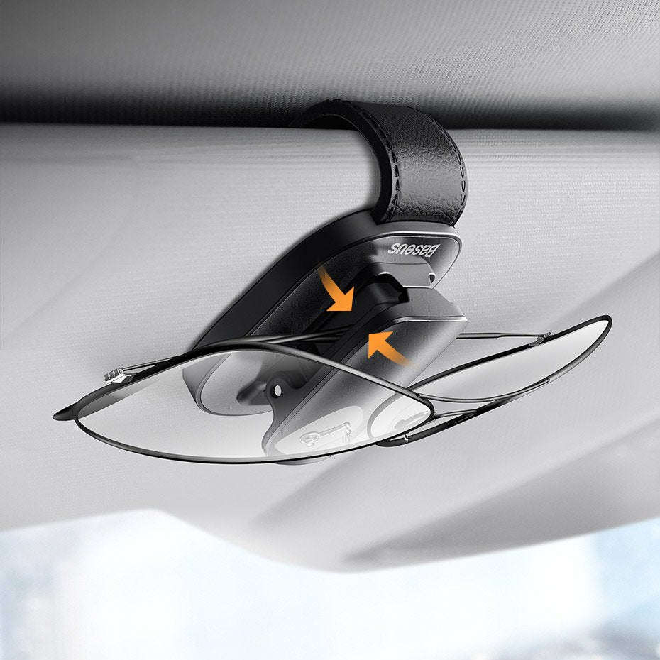 Baseus Platinum Vehicle Eyewear Clip Clamping Type - Βάση Στήριξης Γυαλιών για το Σκίαστρο - Black - ACYJN-B01