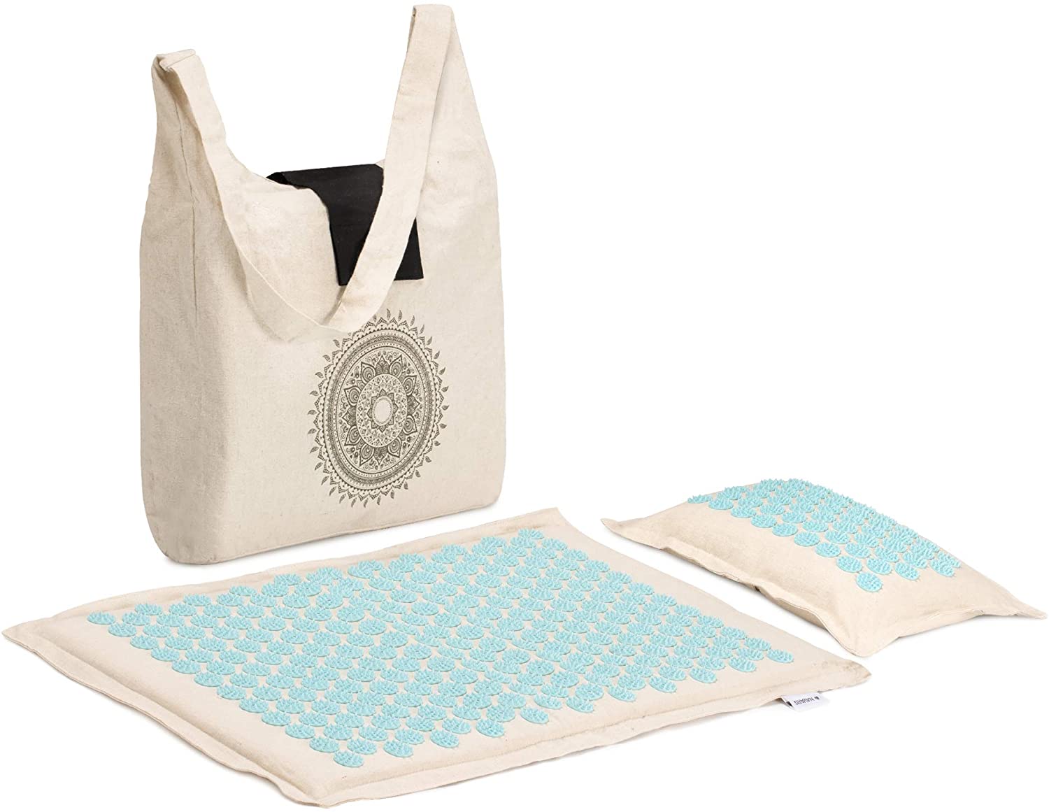 Navaris Eco-Friendly Σετ με Χαλάκι και Μαξιλάρι Μασάζ - Light Blue / Beige - 51747.11.23