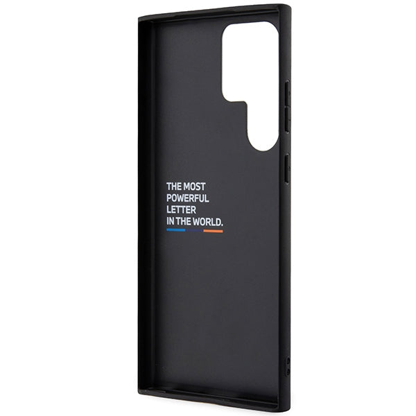 BMW Samsung Galaxy S23 Ultra Leather Carbon Σκληρή Θήκη με Πλαίσιο Σιλικόνης - Black