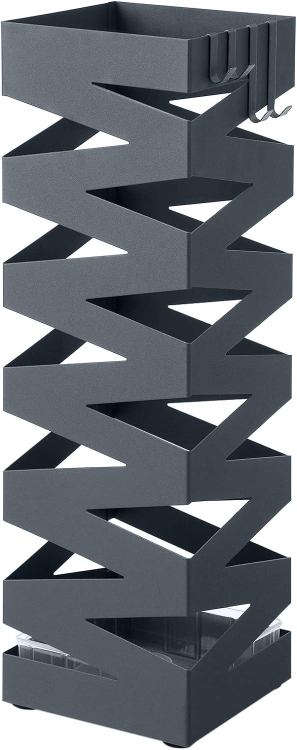 Songmics Μεταλλική Ομπρελοθήκη με 4 Γάντζους - Anthracite - LUC016G01