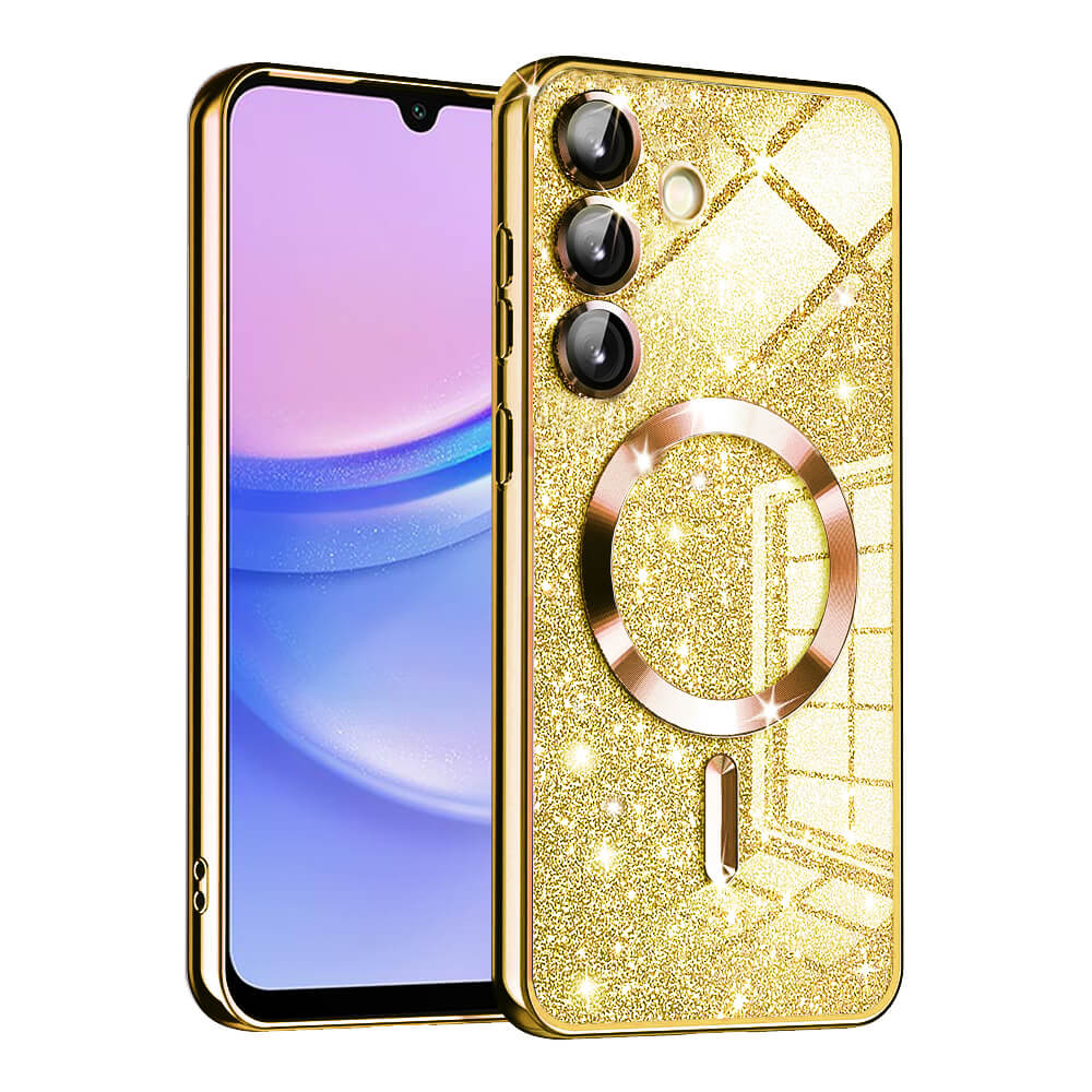 Techsuit Samsung Galaxy A15 4G / A15 5G - Luxury Glitter MagSafe - Θήκη Σιλικόνης - Gold