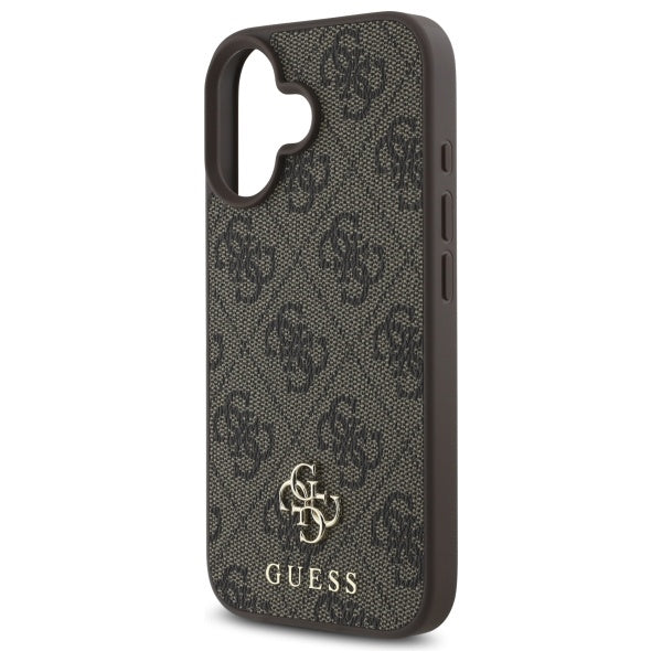 Guess iPhone 16 - 4G Small Classic - MagSafe Θήκη με Επένδυση Συνθετικού Δέρματος - Brown - GUHMP16SP4SM4MW