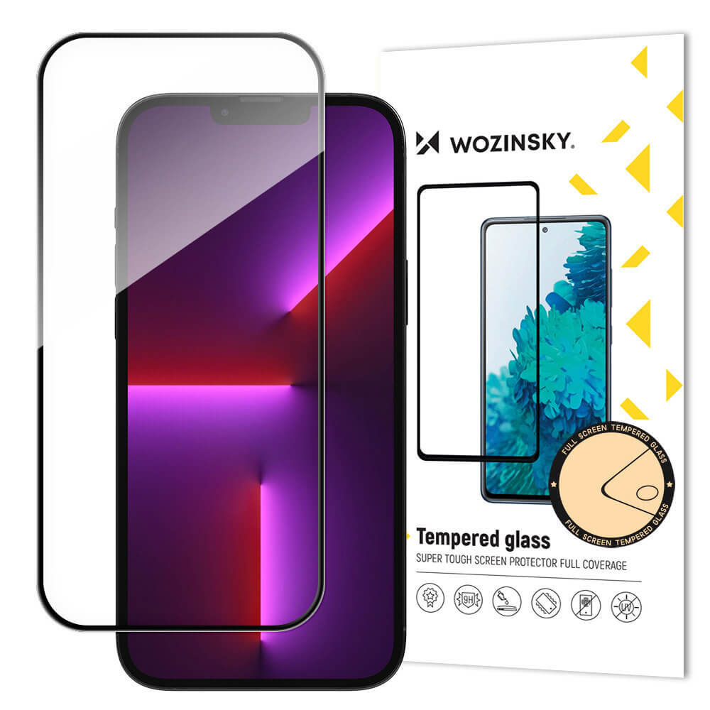 Wozinsky iPhone 15 Pro Max 9H Case Friendly Full Screen Full Glue Tempered Glass Αντιχαρακτικό Γυαλί Οθόνης - Black