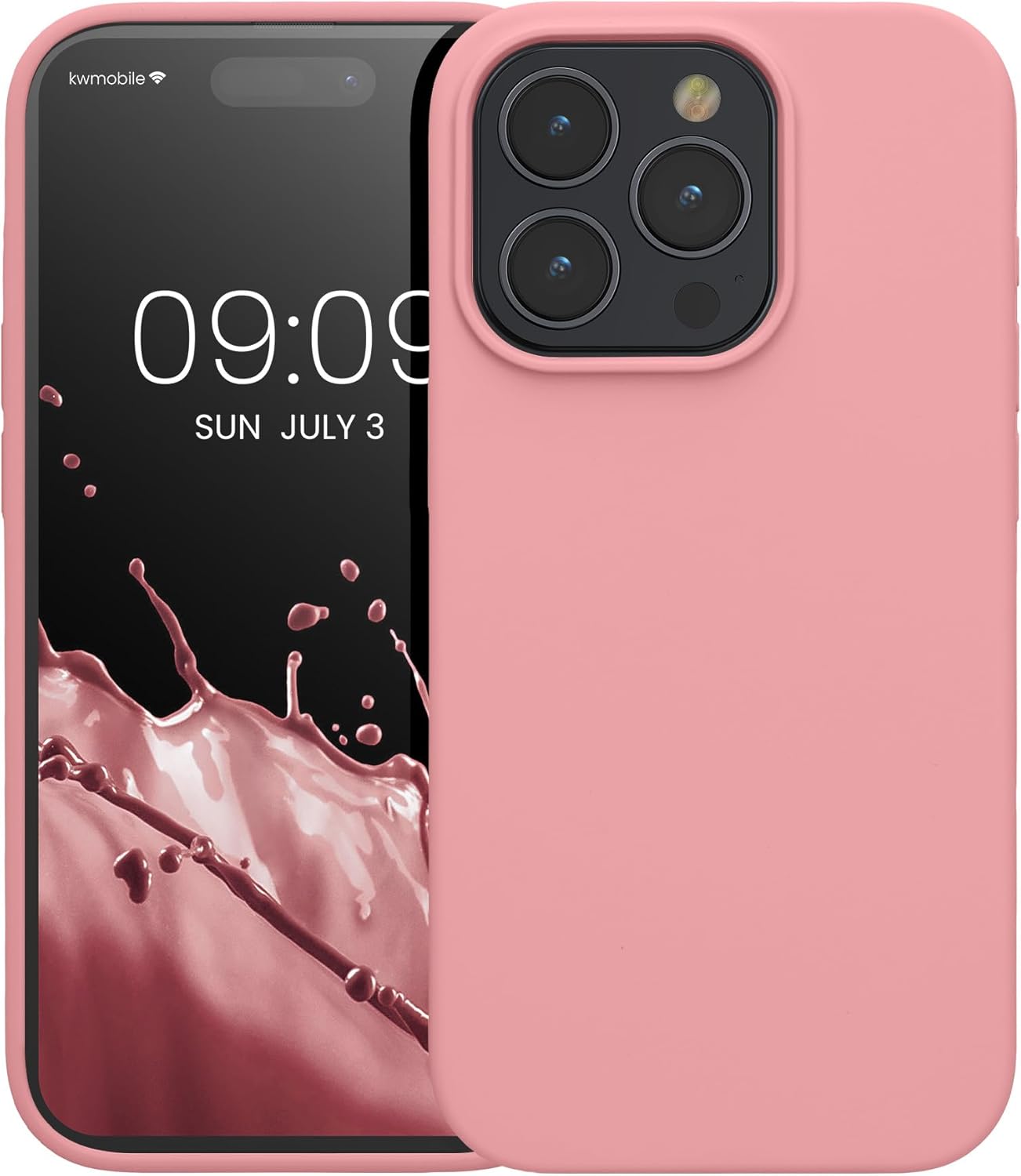 KW iPhone 15 Pro Θήκη Σιλικόνης Rubberized TPU - Light Pink