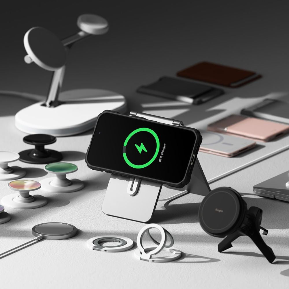 Ringke iPhone 16 Pro Rugged Gear Magnetic Σκληρή Θήκη TPU με MagSafe - Black