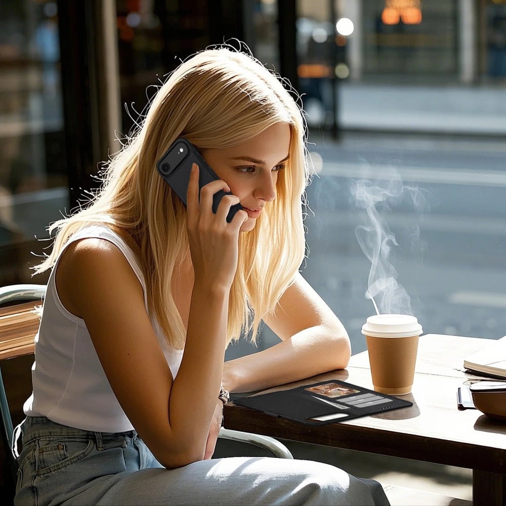 Tech - Protect iPhone Air Θήκη Πορτοφόλι Stand από Δερματίνη με Αποσπώμενη θήκη MagSafe - Matte Black