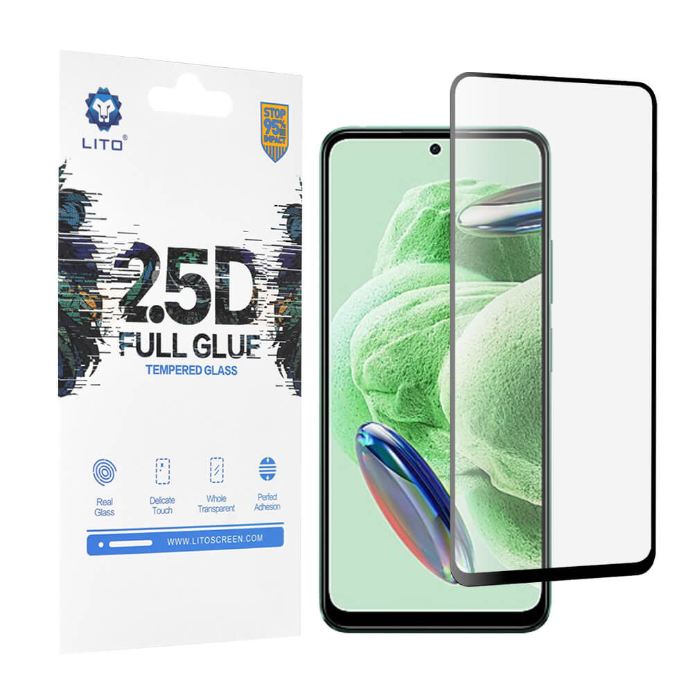 Lito Xiaomi Redmi Note 12 5G / Redmi Note 12 4G / Poco X5 5G 0.33mm 2.5D 9H Full Glue Full Screen Αντιχαρακτικό Γυαλί Οθόνης - Black
