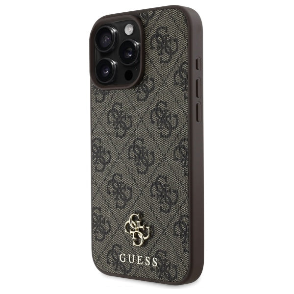 Guess iPhone 16 Pro Max - 4G Small Classic - MagSafe Θήκη με Επένδυση Συνθετικού Δέρματος - Brown - GUHMP16XP4SM4MW