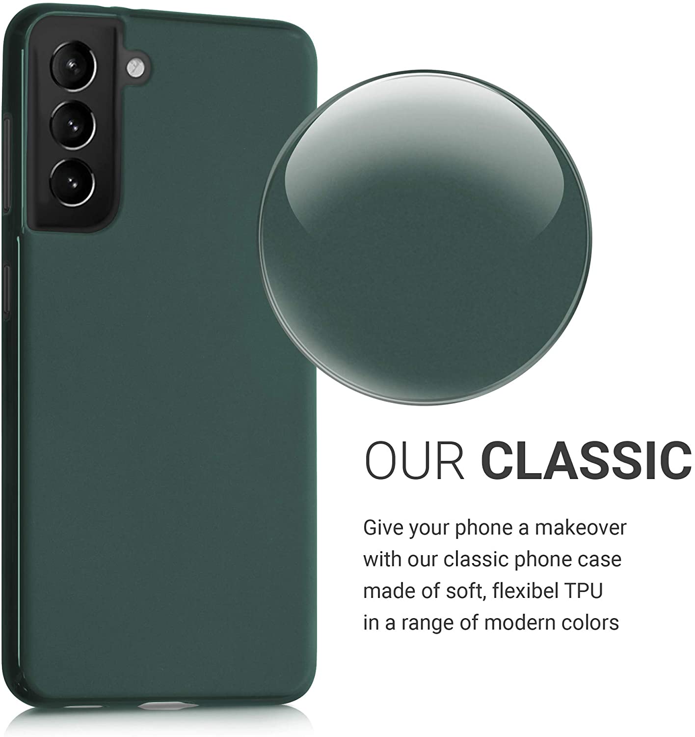 KW Samsung Galaxy S21 Θήκη Σιλικόνης TPU - Moss Green - 54055.169