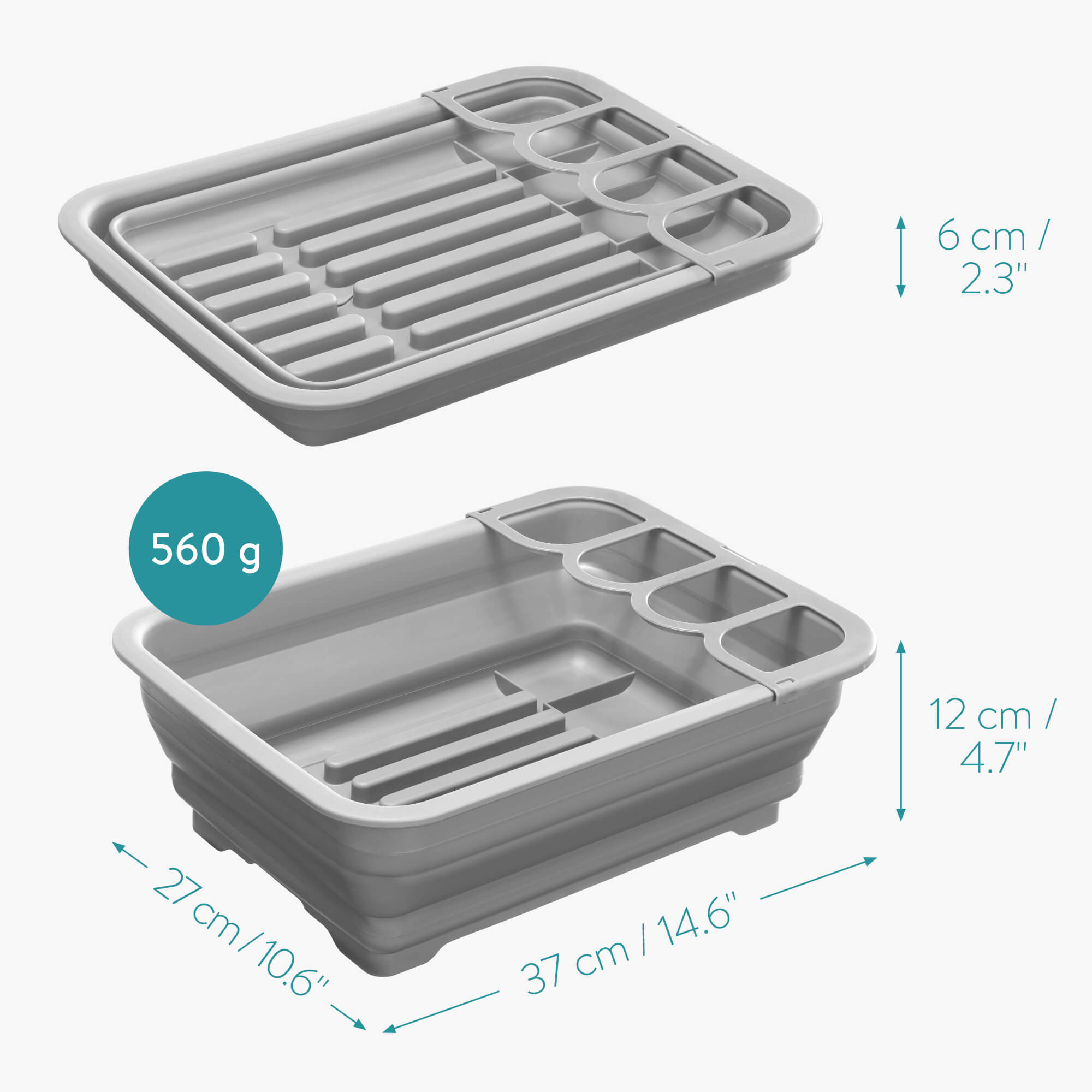 Navaris Στεγνωτήριο Πιάτων - Μαχαιροπίρουνων - Grey - 37 x 27 x 12 cm - 52539.03