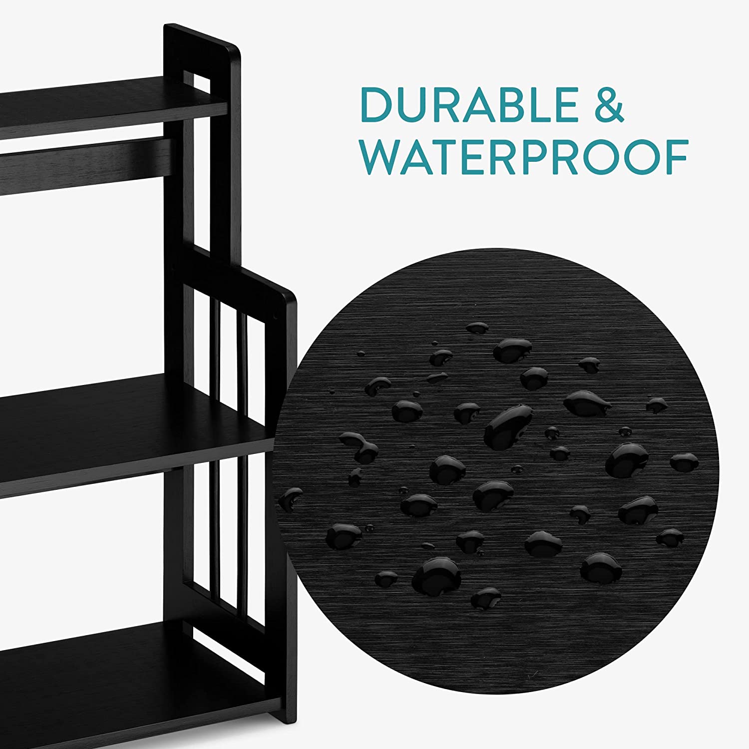 Navaris Bamboo Spice Rack Ξύλινο Ράφι Καρυκευμάτων από Μπαμπού - Black - 50823.02