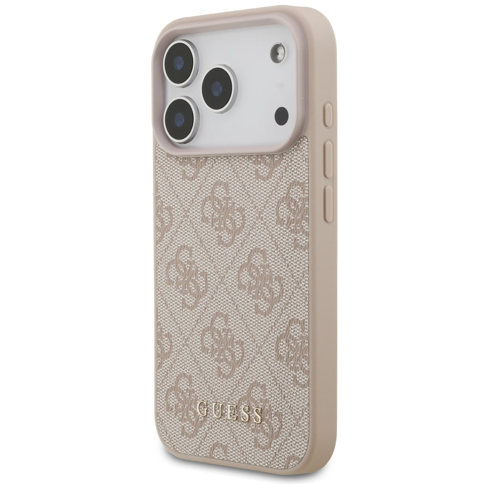 Guess iPhone 17 Pro - 4G Classic - Σκληρή Θήκη με Πλαίσιο Σιλικόνης και Επένδυση Συνθετικού Δέρματος - Pink - GUHCP17LG4GFPI