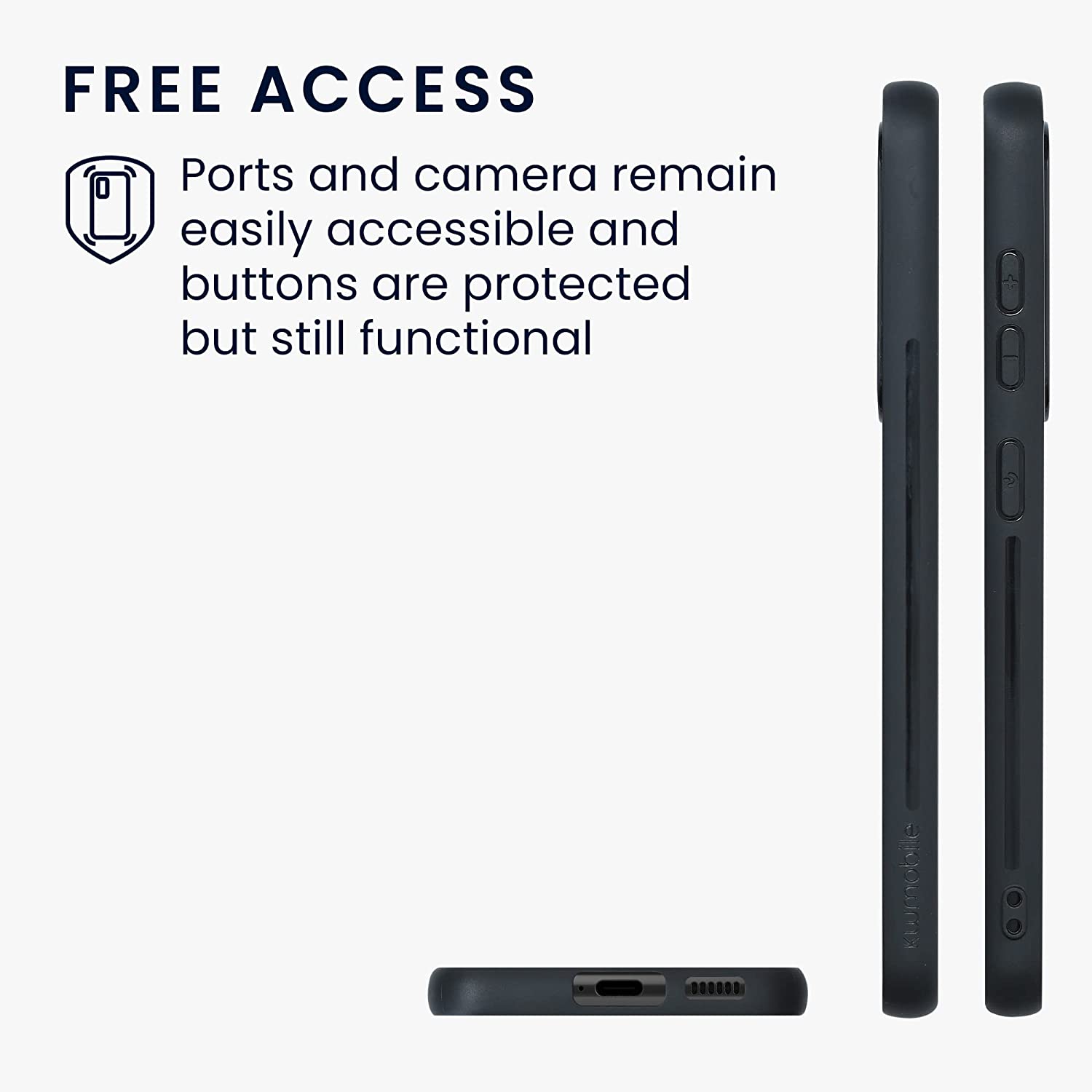 KW Samsung Galaxy S23 Θήκη από Φυσικό Ξύλο και Carbon - Dark Brown / Black - 60504.01