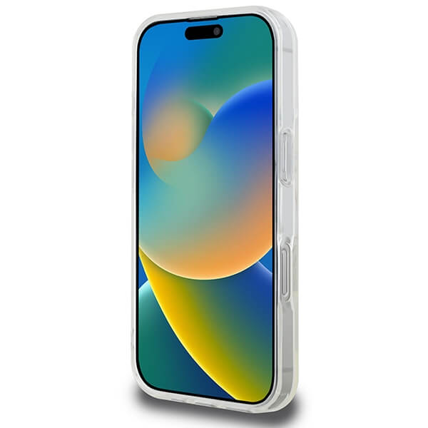 Guess iPhone 16 Pro Max - IML Glitter Circle Magsafe - Σκληρή Θήκη με Πλαίσιο Σιλικόνης - Διάφανη - GUHMP16XHFGERET