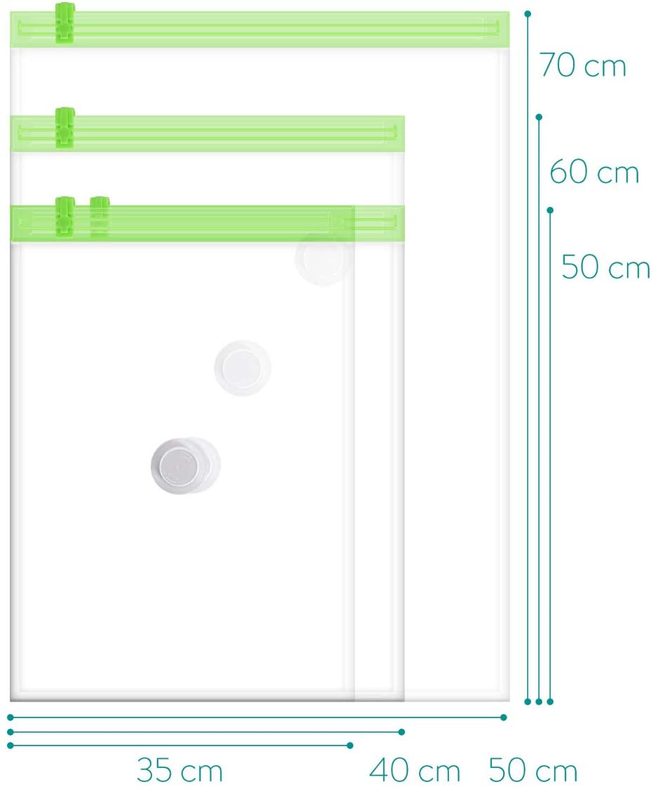 Navaris 10x Vacuum Storage Bags Σετ με 10 Επαναχρησιμοποιούμενες Σακούλες Αποθήκευσης - 45277.02