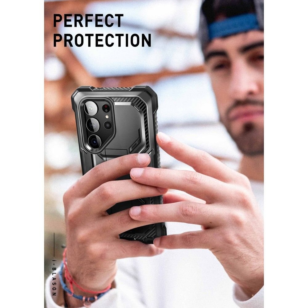 Supcase Samsung Galaxy S23 Ultra Armorbox 2 Σκληρή Θήκη με Προστασία Οθόνης και Stand - Black