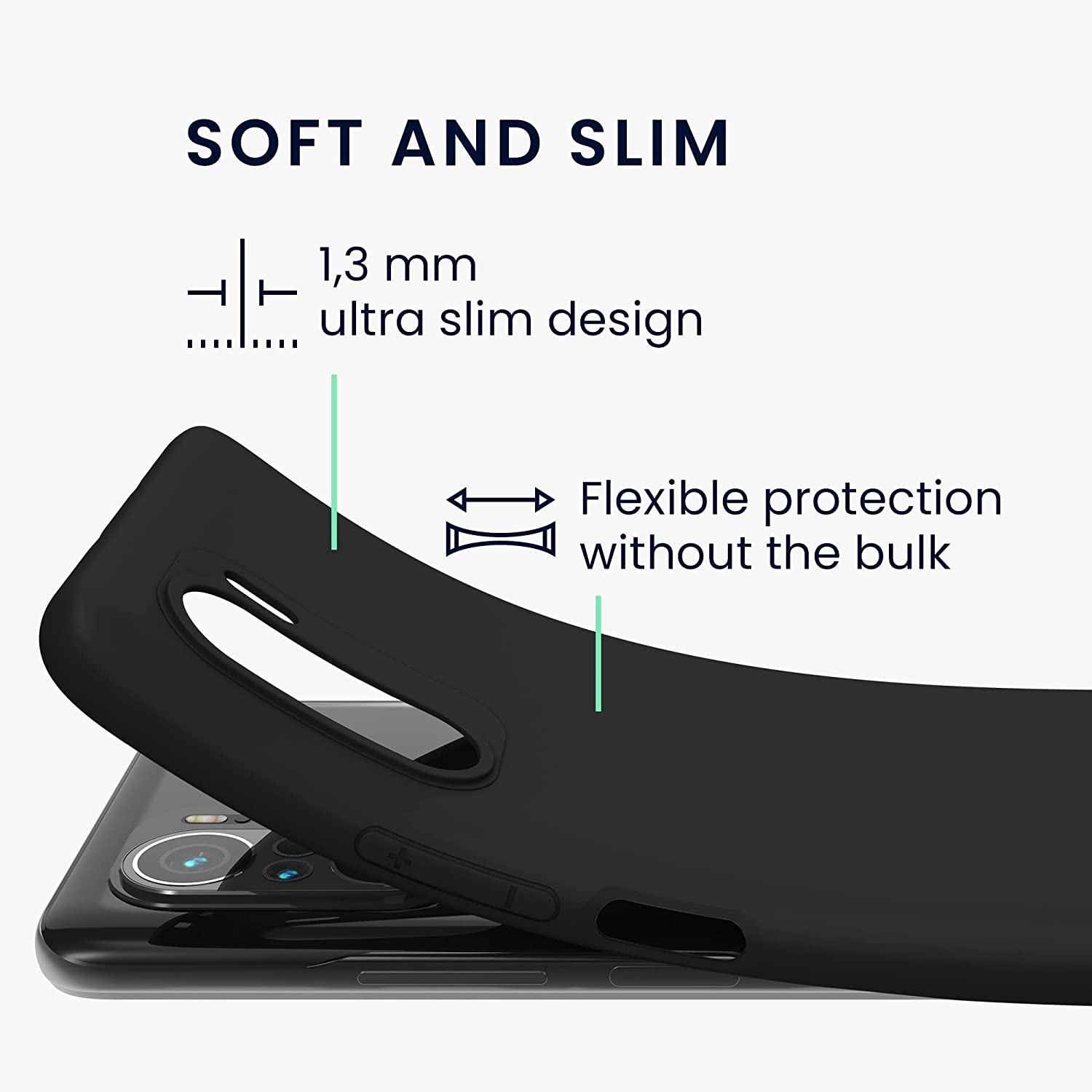 KW Xiaomi Poco F3 / Mi 11i Θήκη Σιλικόνης TPU - Black - 57026.01