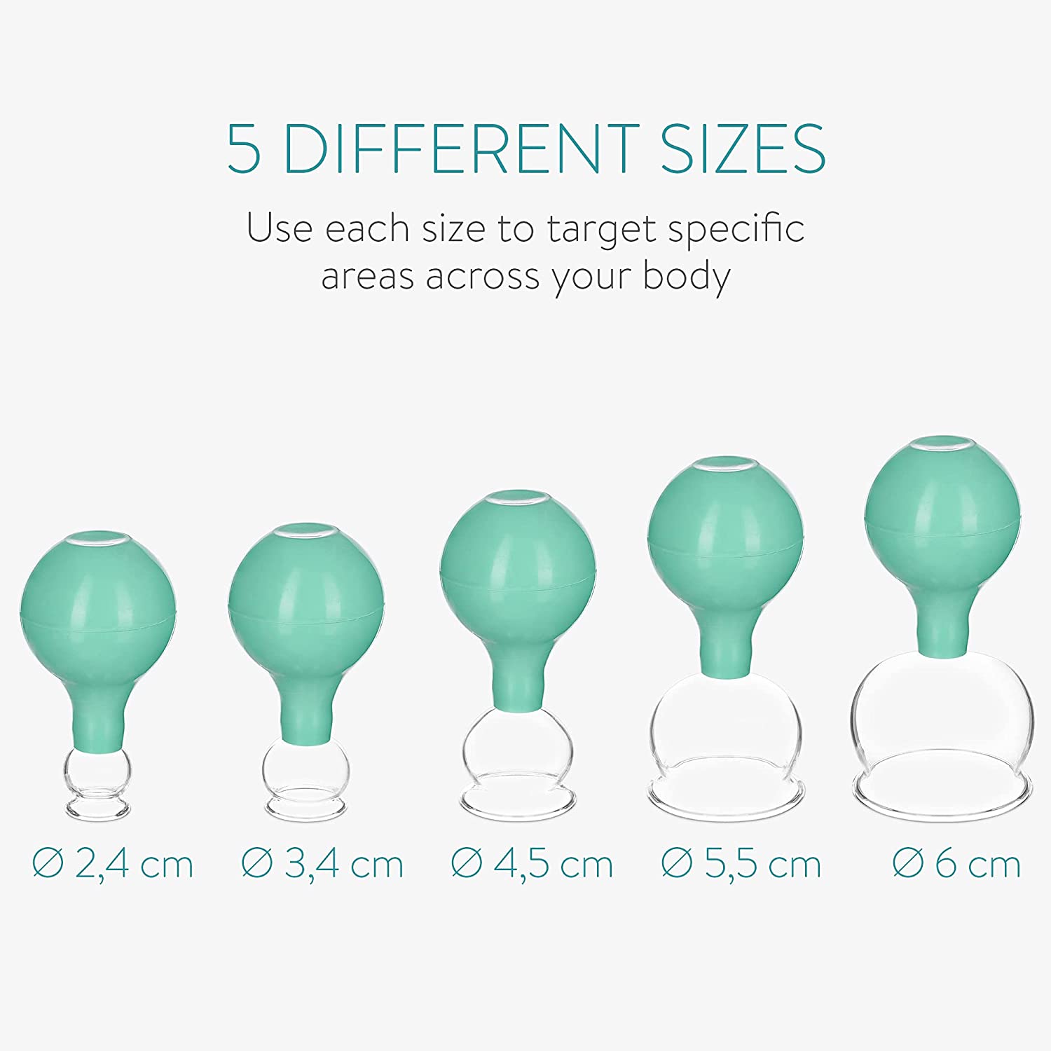 Navaris Σετ με 5 Βεντούζες με Φούσκα - Turquoise - 54790.37