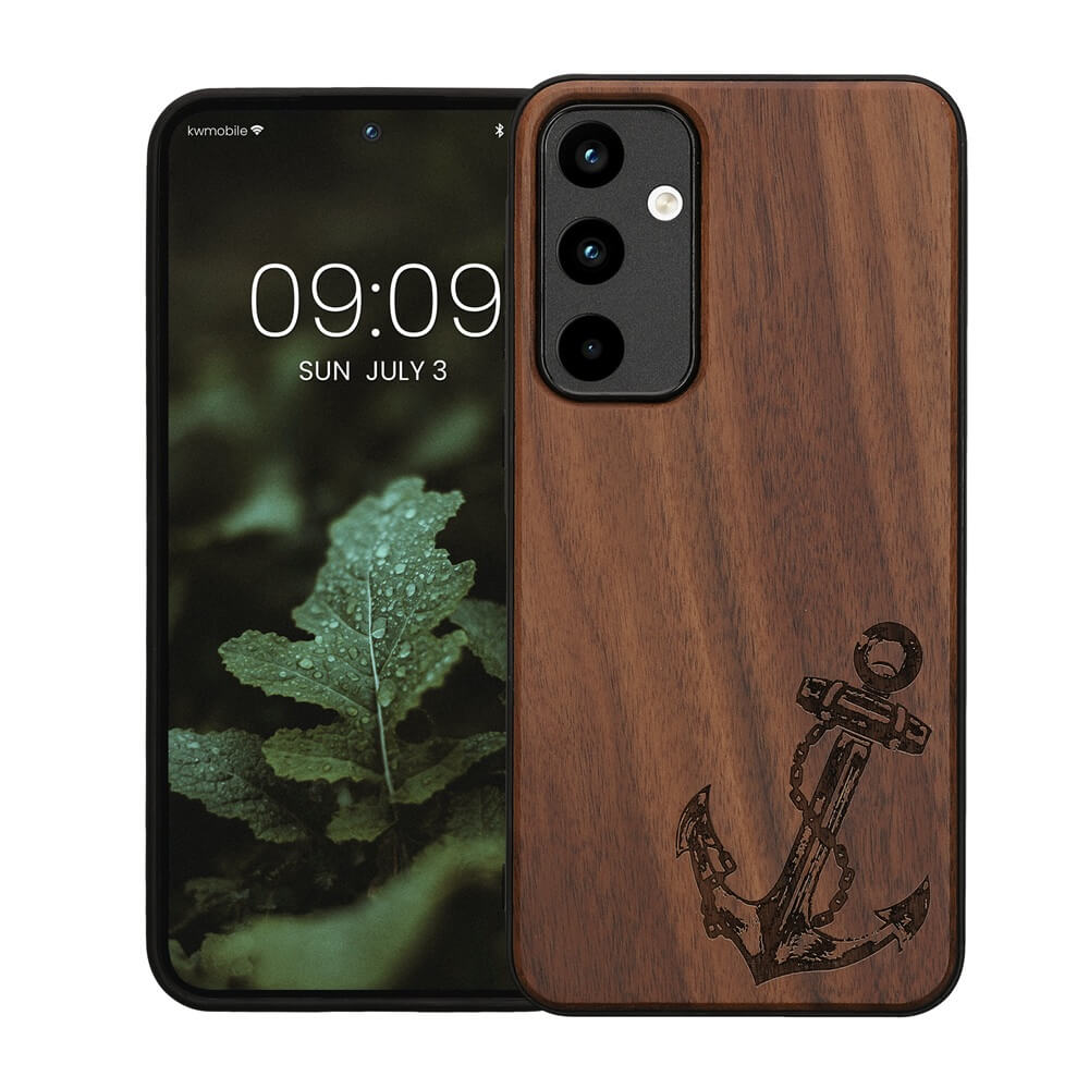 KW Samsung Galaxy A55 5G Θήκη από Φυσικό Ξύλο - Design Anchor Vintage - Dark Brown
