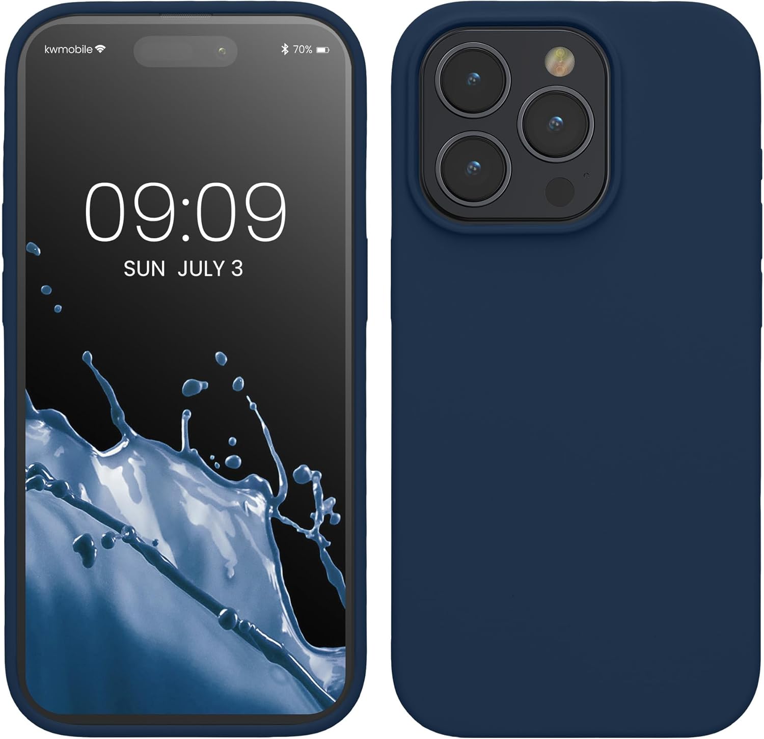 KW iPhone 15 Pro Θήκη Σιλικόνης Rubberized TPU - Navy Blue
