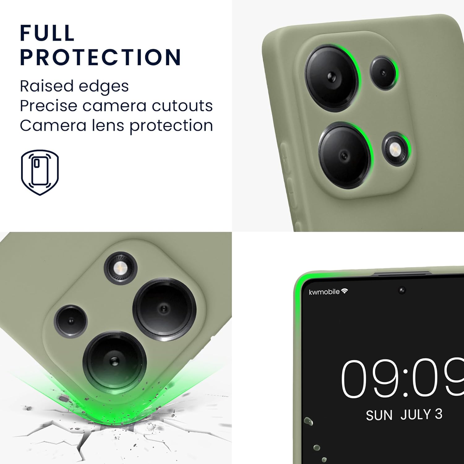 KW Xiaomi Redmi Note 13 Pro 4G Θήκη Σιλικόνης TPU - Grey Green