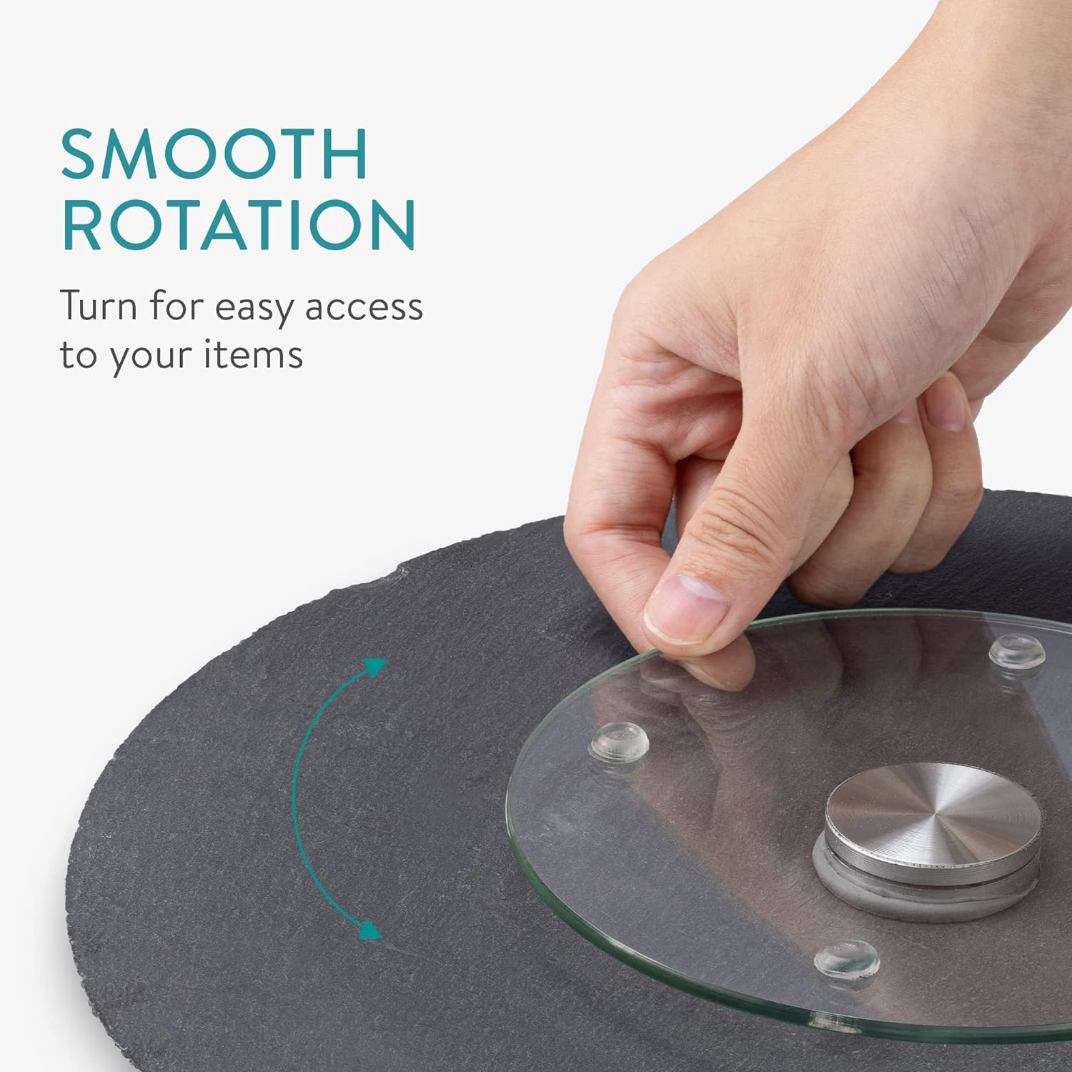 Navaris Περιστρεφόμενος Δίσκος Σερβιρίσματος από Σχιστόλιθο - Black - 57678.01