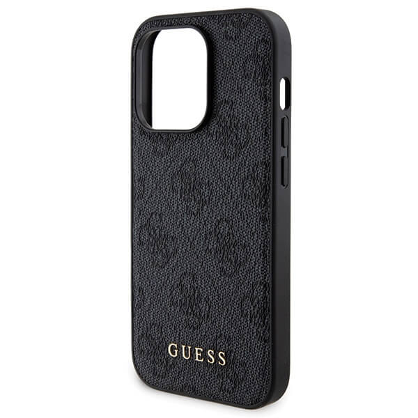 Guess iPhone 15 Pro - 4G Metal Logo Σετ MagSafe Σκληρή Θήκη με Επένδυση Συνθετικού Δέρματος και Powerbank 5000mAh - Black - GUBPM5P15L4GEMGK
